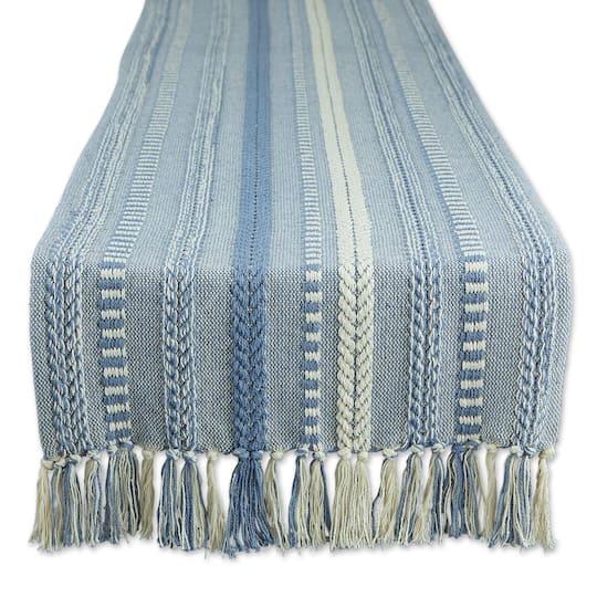 DII® 108" Braided Stripe Table Runner in Stonewash Blue | 15" x 108" | Michaels®
